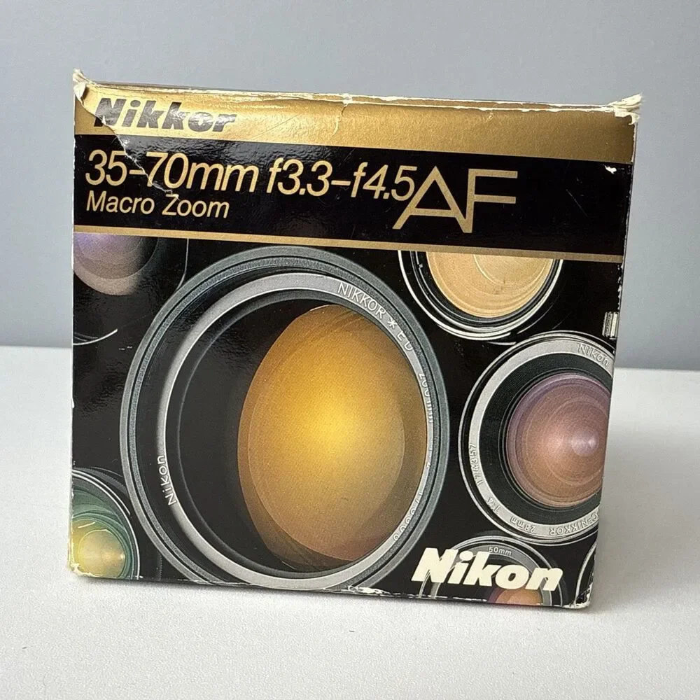 Nikon AF NIKKOR 35-70mm Macro f/3.3-4.5 Autofocus Camera Lens w/Box Caps Papers